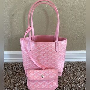 Designer Inspired Small Pink Tote